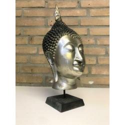 brons verzilverd sukothai buddha hoofd beeld