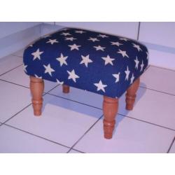 Footstool 37x45cm - bruin/stars - wit 702 - NIEUW !!