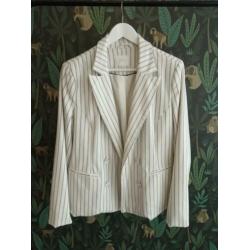 Vila blazer colbert jasje maat 42 XL creme wit krijtstreep