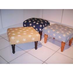 Footstool 37x45cm - bruin/stars - wit 702 - NIEUW !!