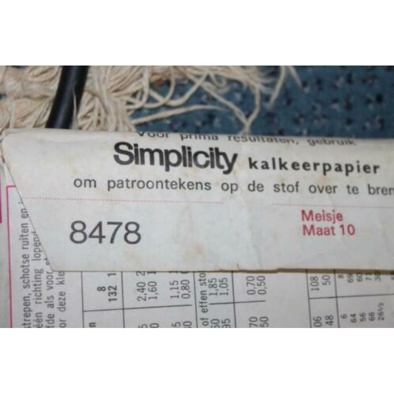 uniek vintage patroon Simplicity (nr: 8478 ) uit 1969.