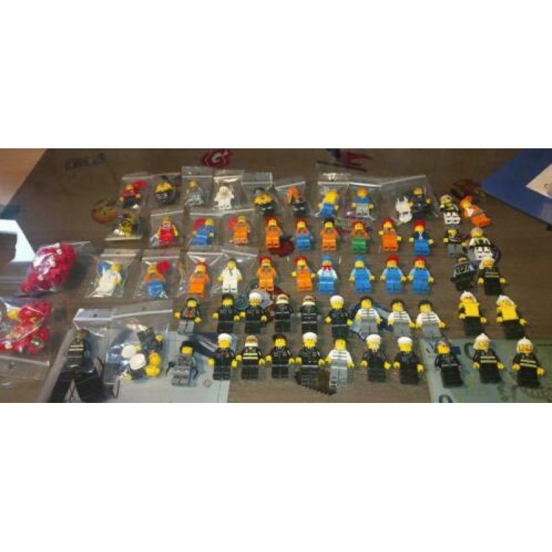 Lego 69 minifigures (City, Space, Ferrari, Racers, Miners)