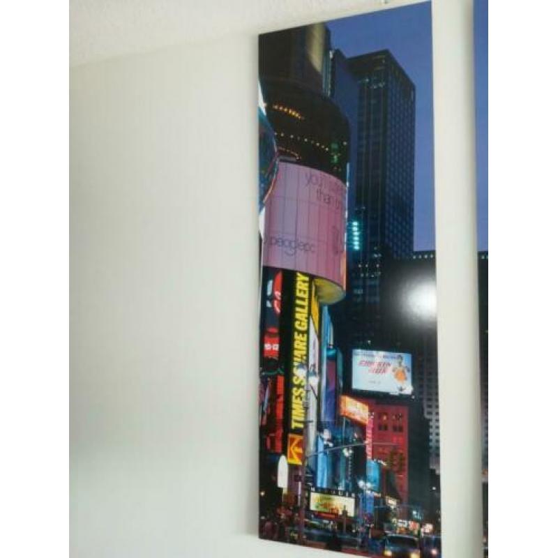 'Grote wanddecoratie 3-luik foto kleur Times Square New York