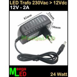 LED Trafo Voeding Adapter Driver - 230V > 12V - 2A = 24W