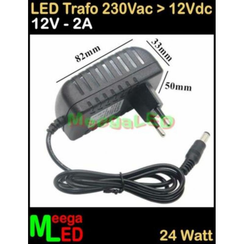 LED Trafo Voeding Adapter Driver - 230V > 12V - 2A = 24W