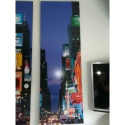 'Grote wanddecoratie 3-luik foto kleur Times Square New York