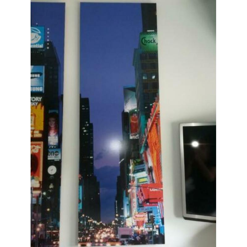 'Grote wanddecoratie 3-luik foto kleur Times Square New York