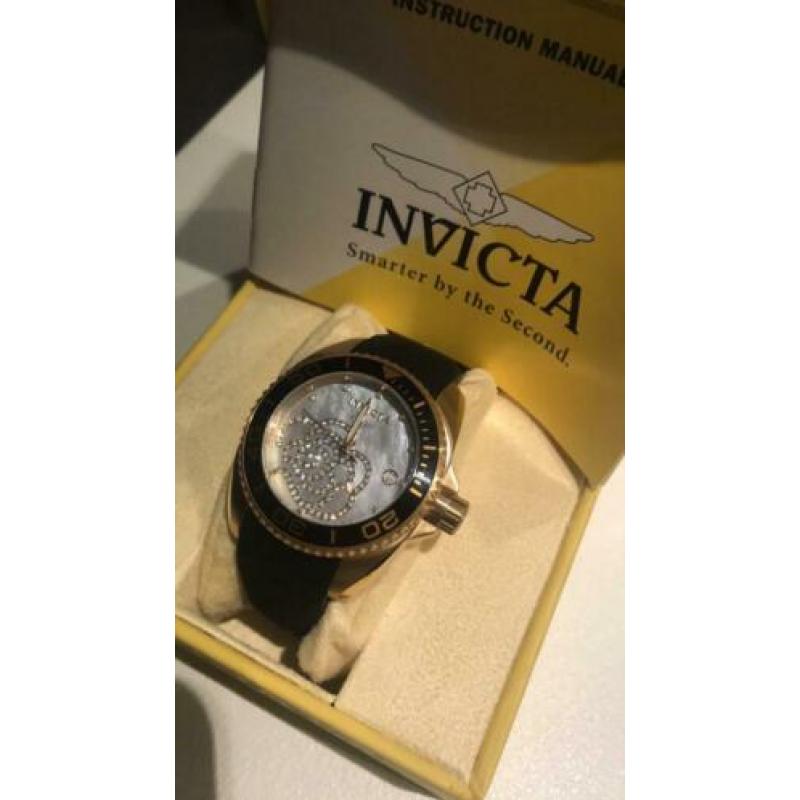 Invicta dameshorloge model angel nieuw, zwart rubberen band