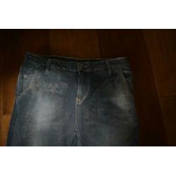 Maryley, leuk stoer grijze jeans broek, maat M