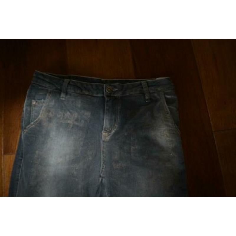 Maryley, leuk stoer grijze jeans broek, maat M