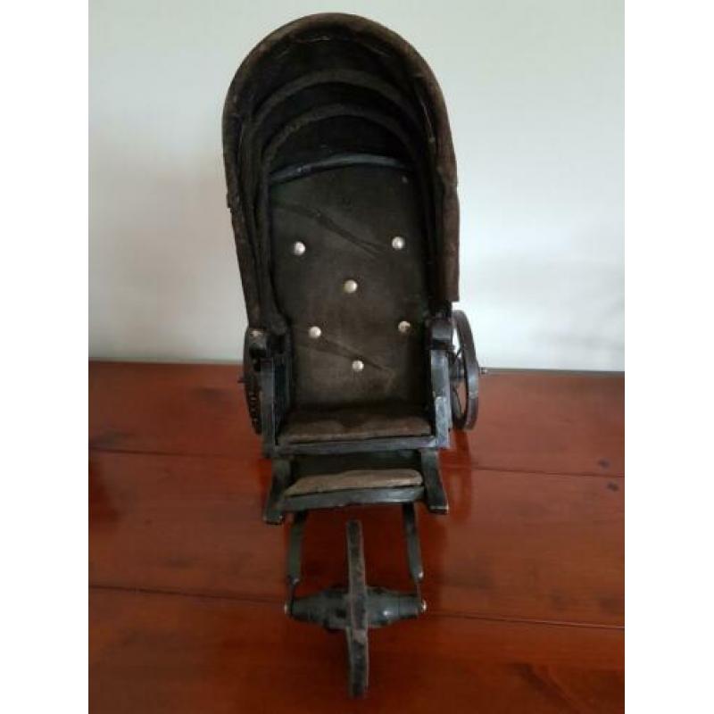 vintage mini kinderwagen poppenwagen met kap