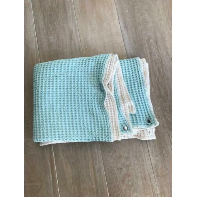 Koeka ledikantdeken wafel dubbel 100x150 mint beige