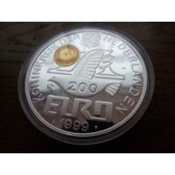 200 euro 1999 nederlande zilver & goud - helsinki