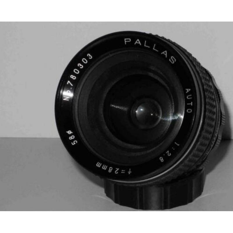 Pallas Auto 28mm 2.8 M42/Pdraad aansluiting goed werkens dia