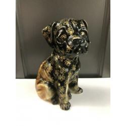 Versierde vintage honden beeld boxer