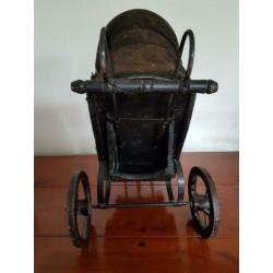 vintage mini kinderwagen poppenwagen met kap