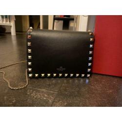 Originele Valentino Rockstud Calfskin Chain Pouch te koop