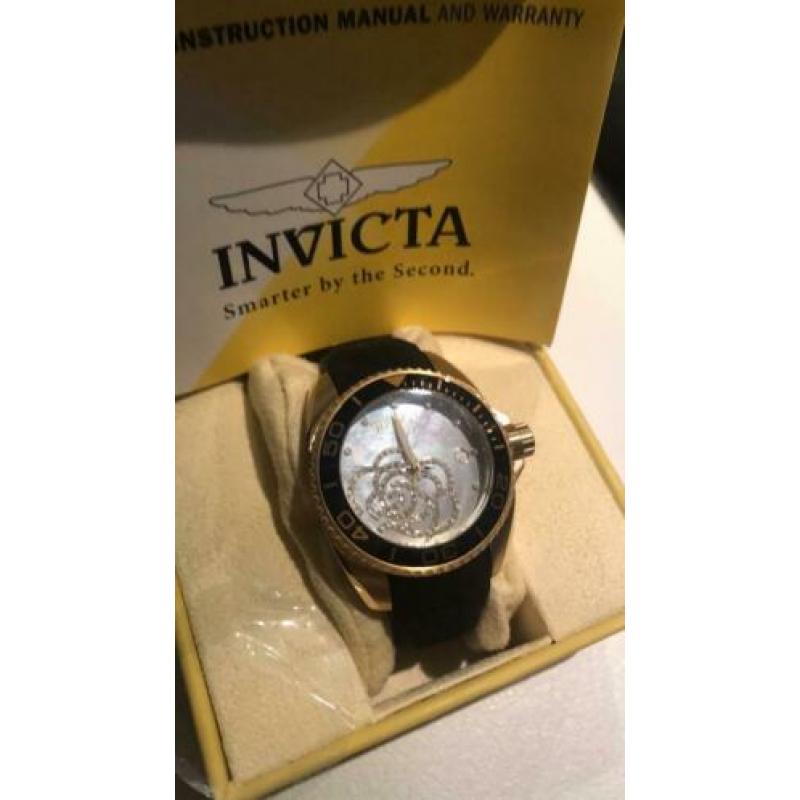 Invicta dameshorloge model angel nieuw, zwart rubberen band