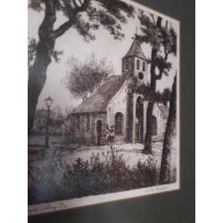 foto en prent Hasseltse kapel in lijst met glas