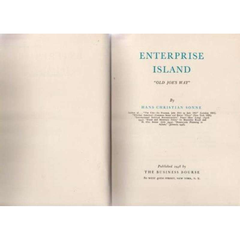 Enterprise island 'old joe`s way H C Sonne