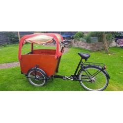 Te koop bakfiets Babboe Big,incl Huif, baby-schaal, pyjama